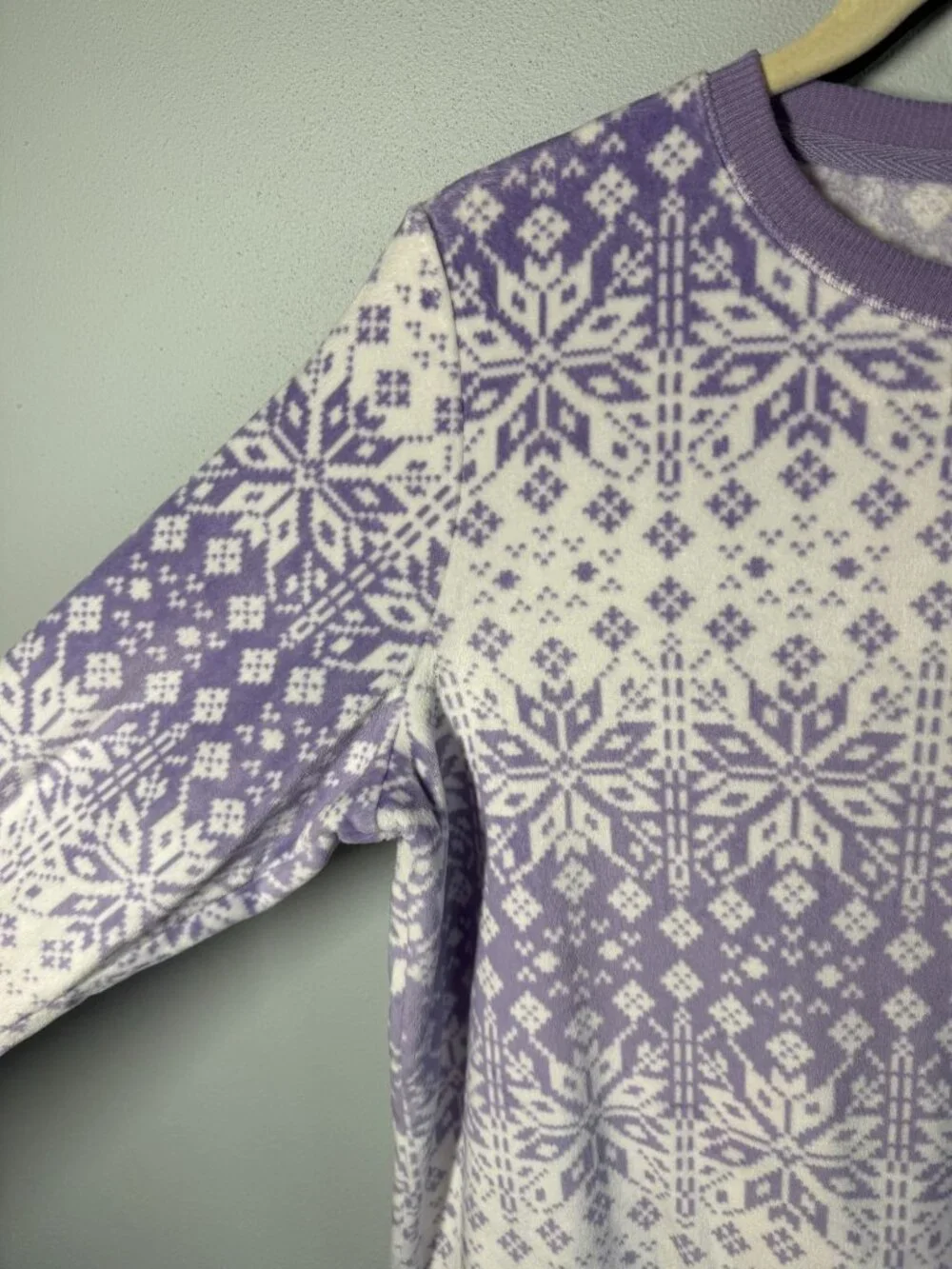 Croft‎ & Barrow Snowflake Fleece Pajama Set Medium Purple/White Soft Cozy Lounge